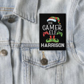 Personalisierter Gamer-Elf-Weihnachts-Videospiel- Button (Insitu)