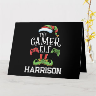 Personalisierter Gamer-Elf-Weihnachts-Videospiel-  Karte