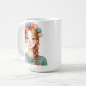 Personalisierter Garn- und Strickmädchen-Becher Kaffeetasse (Vorderseite Links)