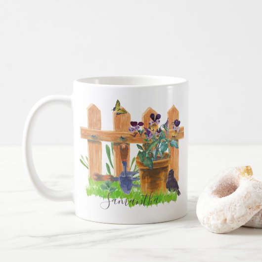 Personalisierter Gartengarten Kaffeetasse (Mit Donut)