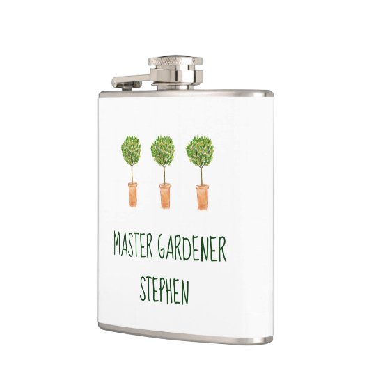 Personalisierter Gärtner | Gartenarbeit Flachmann (Links)