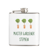 Personalisierter Gärtner | Gartenarbeit Flachmann (Vorderseite)