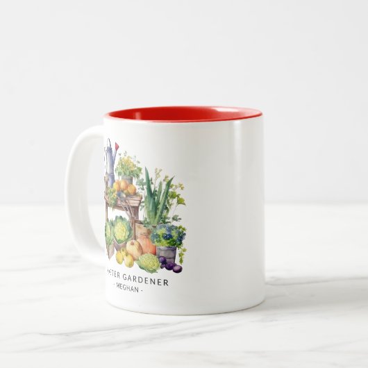 Personalisierter Gärtner Zweifarbige Tasse (Vorderseite Links)