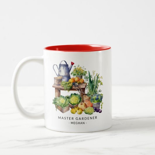 Personalisierter Gärtner Zweifarbige Tasse (Links)