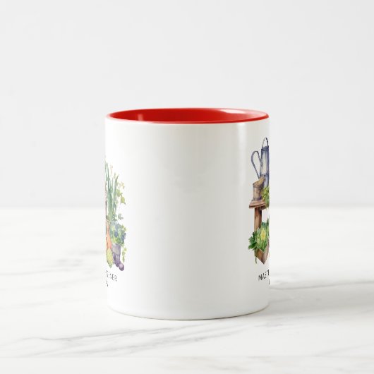 Personalisierter Gärtner Zweifarbige Tasse (Mittel)