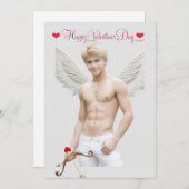 Personalisierter Gay Cupid Twink Valentinstag Feiertagskarte (Vorne/Hinten)