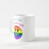 Personalisierter Gay Pride - Gerademaske Kaffeetasse (Vorderseite Links)