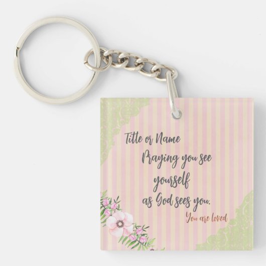 Personalisierter Gebetskorb Schlüsselanhänger (Vorderseite)