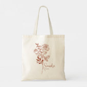 Personalisierter Geburtmonat Blume June Boho Tragetasche (Rückseite)