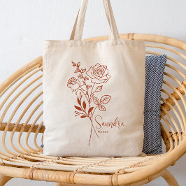 Personalisierter Geburtmonat Blume June Boho Tragetasche