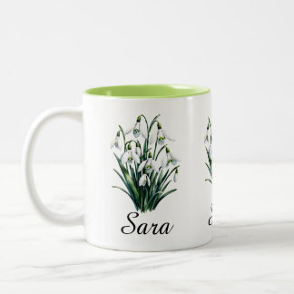 Personalisierter Geburtsblumen-Becher Zweifarbige Tasse