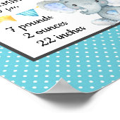 Personalisierter Geburtshaus Meilenstein Baby Boy Poster (Ecke)