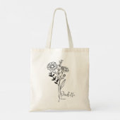 Personalisierter Geburtsmonat Blume April Boho Tragetasche (Rückseite)