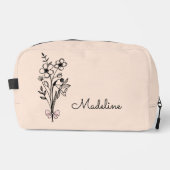 Personalisierter Geburtsmonat Blume Lichtpfirsich Waschbeutel (Vorderseite)