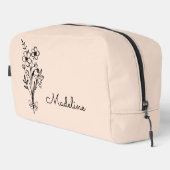 Personalisierter Geburtsmonat Blume Lichtpfirsich Waschbeutel (Rechte Ecke)