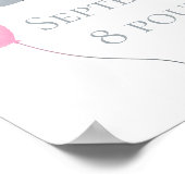 Personalisierter Geburtsstat Baby Elephant Pink Gr Poster (Ecke)