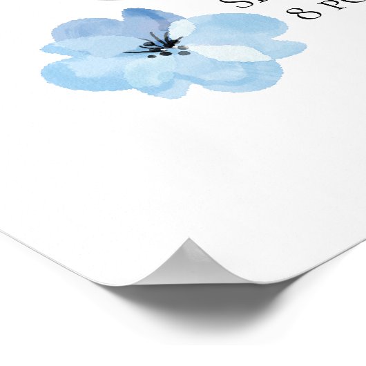 Personalisierter Geburtsstats Baby Elephant Blue G Poster (Ecke)