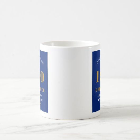 Personalisierter Geburtstag 1930 Eleganter Blauer Kaffeetasse (Mittel)