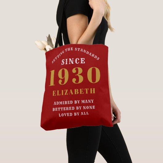 Personalisierter Geburtstag 1930 Roter Gold Elegan Tasche
