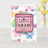 Personalisierter Geburtstag 1930 Wasserfarbenschme Karte (Gelbe Blume)