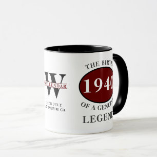 Personalisierter Geburtstag 1940 Monogram Legend E Tasse