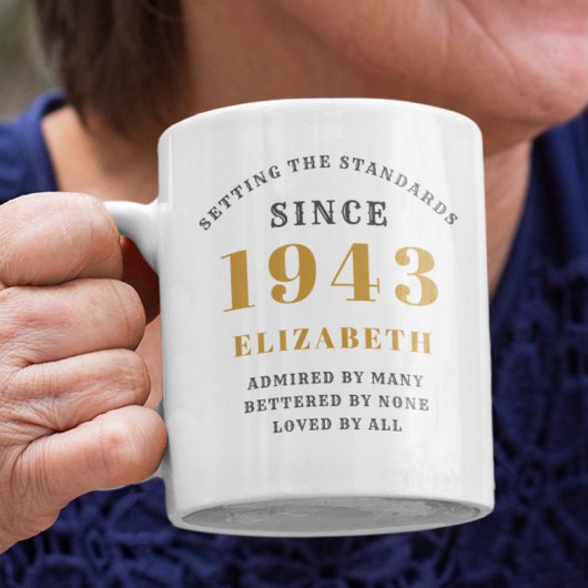Personalisierter Geburtstag 1943 Name Elegant hinz Kaffeetasse
