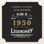 Personalisierter Geburtstag 1950 Legendary Black G Untersetzer (Vorderseite)