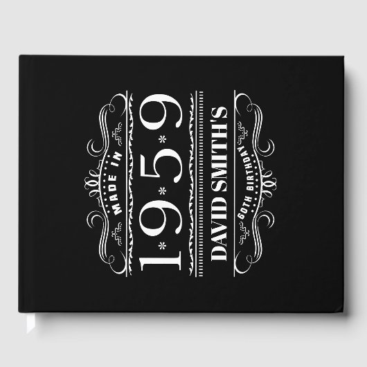 Personalisierter Geburtstag 1959 für Männer Gästebuch (Vorderseite)