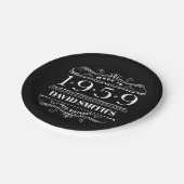 Personalisierter Geburtstag 1959 für Männer Pappteller (Schrägansicht)