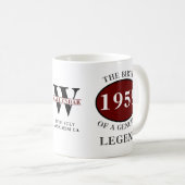 Personalisierter Geburtstag 1959 Monogram Legend Kaffeetasse (VorderseiteRechts)