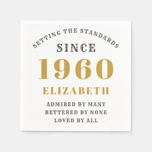 Personalisierter Geburtstag 1960: Fügen Sie Ihren Serviette (Vorderseite)