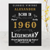 Personalisierter Geburtstag 1960 Name Legendary Bi Karte (Gelbe Blume)