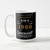 Personalisierter Geburtstag 1960 Name Legendary hi Kaffeetasse (Links)