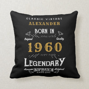 Personalisierter Geburtstag 1960 Name Legendary hi Kissen