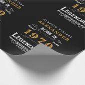 Personalisierter Geburtstag 1970 Name Legendary hi Geschenkpapier (Ecke)