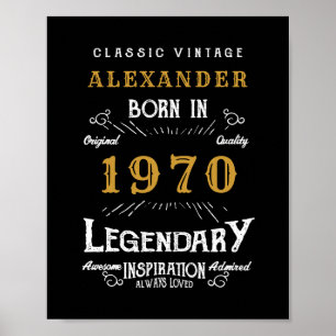 Personalisierter Geburtstag 1970 Name Legendary hi Poster