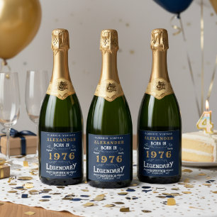 Personalisierter Geburtstag 1976 Name Legendary hi Schaumweinetikett
