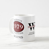 Personalisierter Geburtstag 1979 Monogramm Name hi Kaffeetasse (Vorderseite Links)