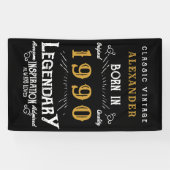 Personalisierter Geburtstag 1990 Name Legendary hi Banner (Horizontal)