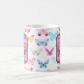 Personalisierter Geburtstag 1990 Schmetterling hin Kaffeetasse (Mittel)