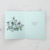 Personalisierter Geburtstag Aquamarin & Rose Plum Karte (Innenseite)