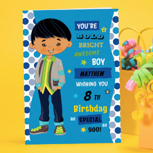 Personalisierter Geburtstag - Asiatischer Junge Karte