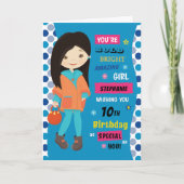 Personalisierter Geburtstag - Asienmädchen Karte (Vorderseite)