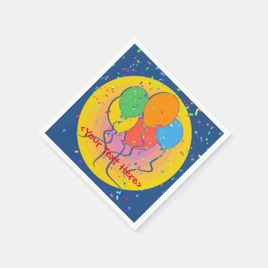Personalisierter Geburtstag Balloons Napkins Serviette (Ecke)