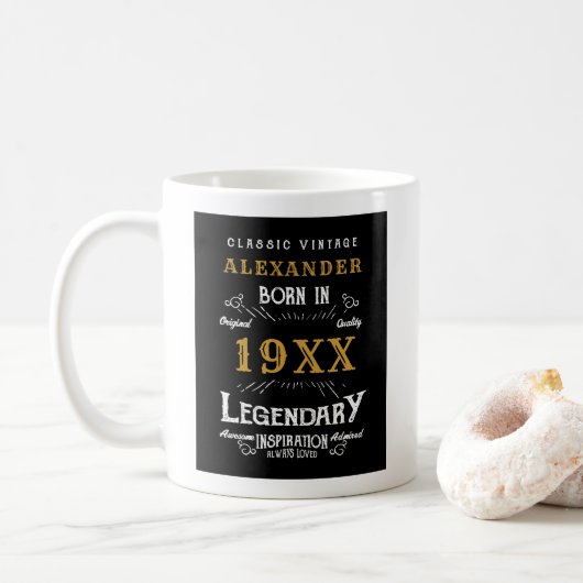 Personalisierter Geburtstag Bester Vater je Legend Kaffeetasse (Mit Donut)