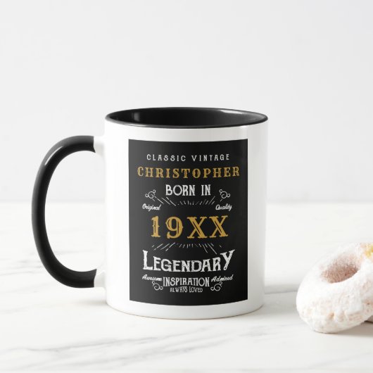 Personalisierter Geburtstag Bester Vater je Legend Tasse (Mit Donut)