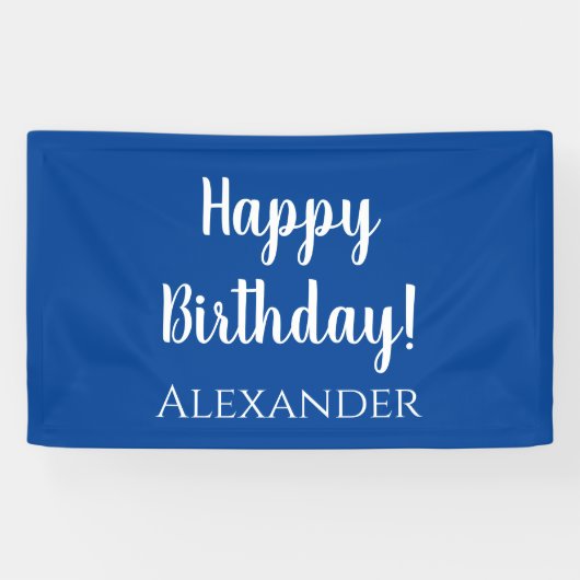 Personalisierter Geburtstag Blue Happy Birthday Banner (Horizontal)