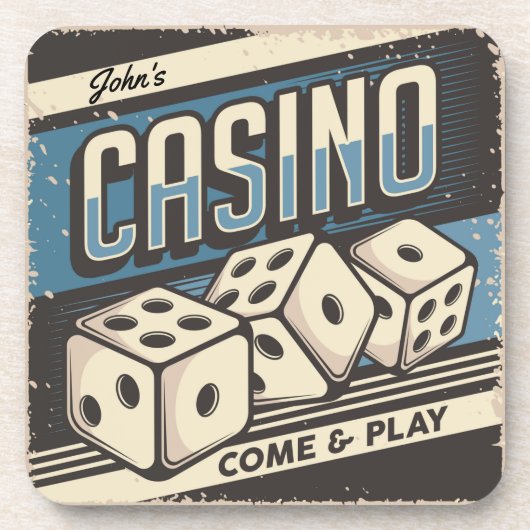 Personalisierter Geburtstag Casino Getränkeuntersetzer (Vorderseite)