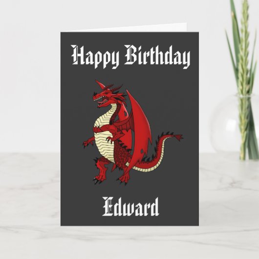 Personalisierter Geburtstag der legendären Drachen Karte (Vorderseite)