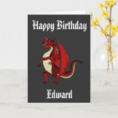 Personalisierter Geburtstag der legendären Drachen Karte (Gelbe Blume)